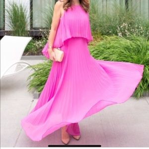 BCBG MaxAzria Pink Pleated Gown